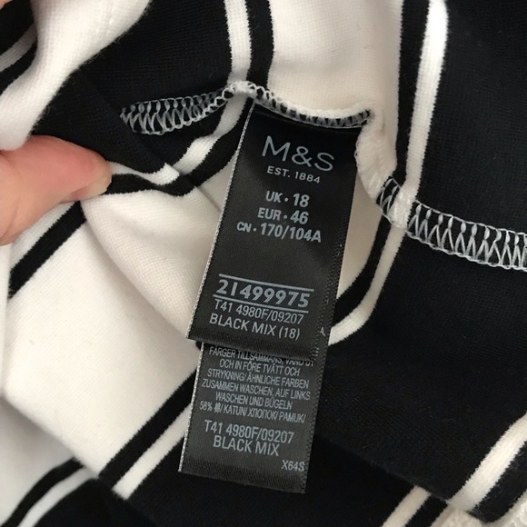 M&S Collection | Black & cream striped top | UK 18 - Picture 5 of 6